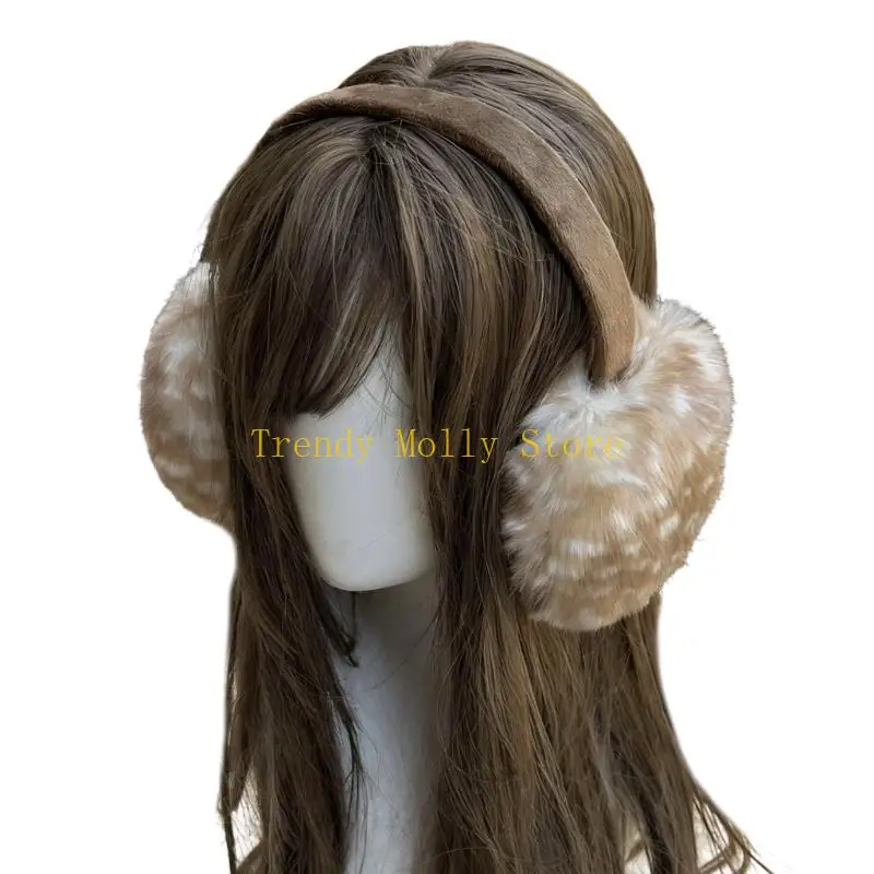 N5KB リバーシブルぬいぐるみネックスカーフスタイリッシュなイヤーマフ付け襟軽量暖かいクリスマスパーティー用