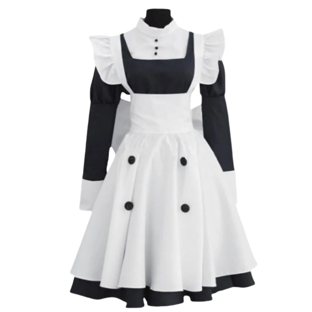 Mey Rin Cosplay Costume Anmie Black Butler Maid Dress White Black Dress Christmas Carnival Dress Party