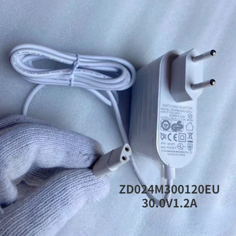 1Pc Stofzuiger Oplaadadapter ZD024M 300120 EU 30,0V1,2A