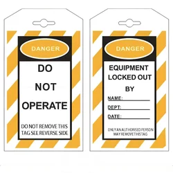 10pcs/lot,waterproof inspection lockout tag , padlock tagout do not operate maintenance label tag