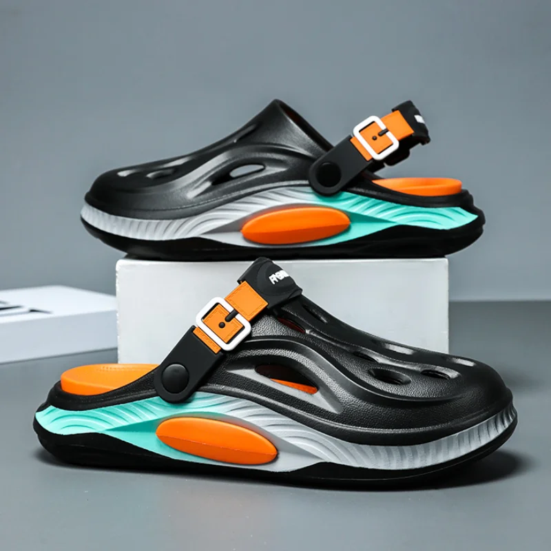 

Мужские уличные тапочки, удобные сабо для мужчин, пляжные сандалии, мягкие шлепанцы, садовая обувь, новая мужская повседневная обувь, мужские пляжные тапочки