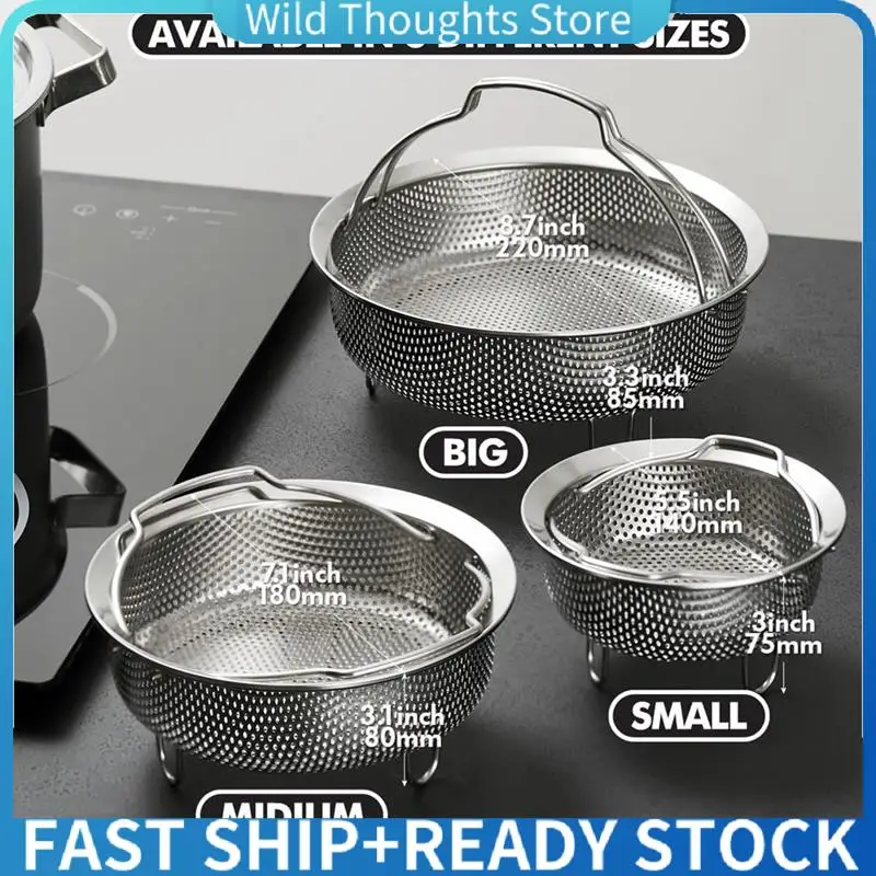 

On-The-Go Instant Steamer Basket With Handles, Perforated Strainer Colander Drying Basket For Fruits & Vegetables-[Qahk]