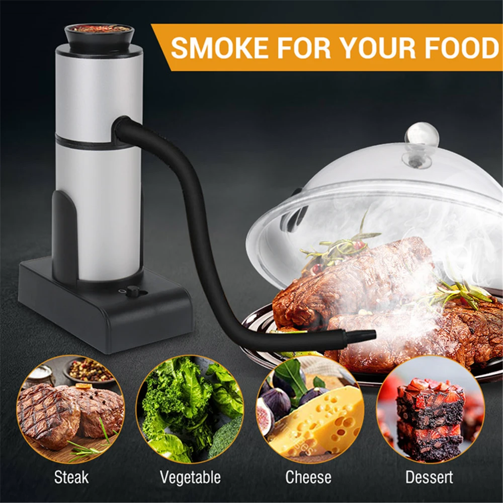 Portable Food Cold Smoke Generator Molecular Cuisine Smoking Gun Meat Burn Smokehouse Home Cooking for Grill Smoke Machine