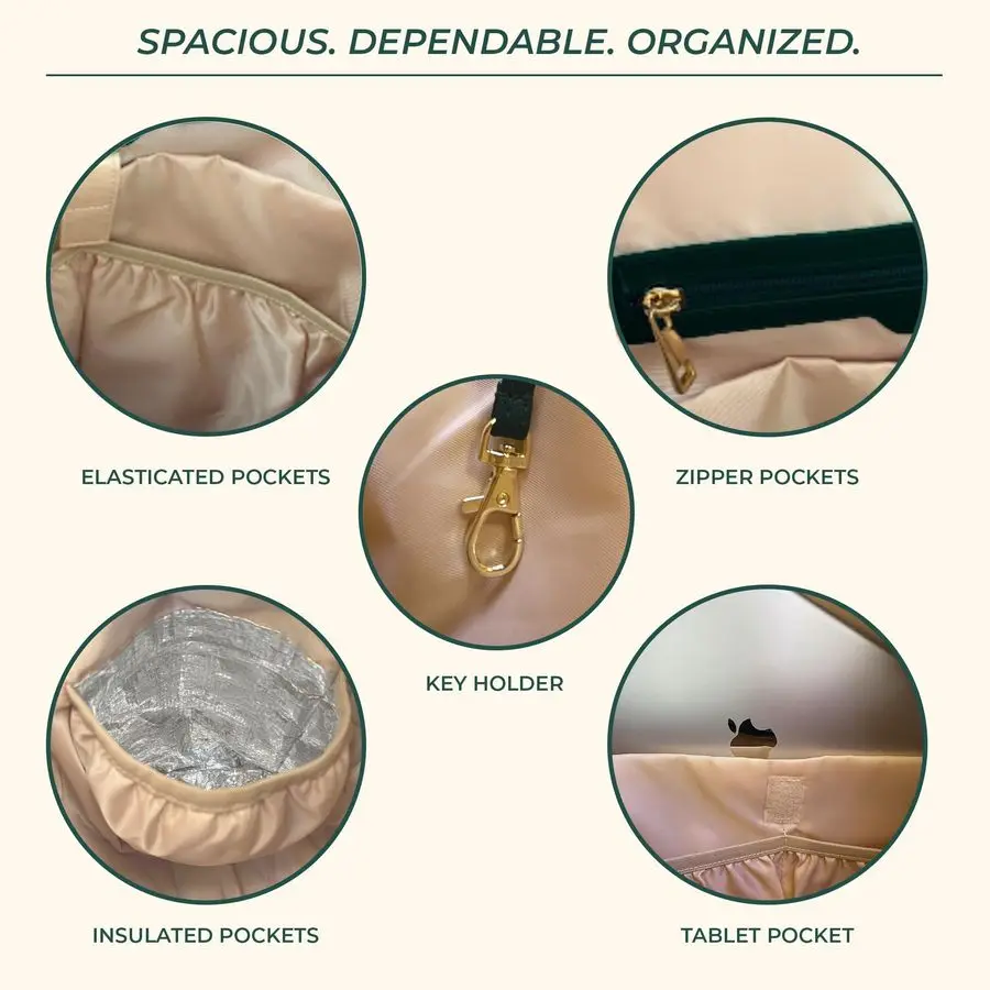 

Diaper Bag Backpack, Vegan Leather Diaper Travel Tote Bag with Changing Pad and Stroller Straps