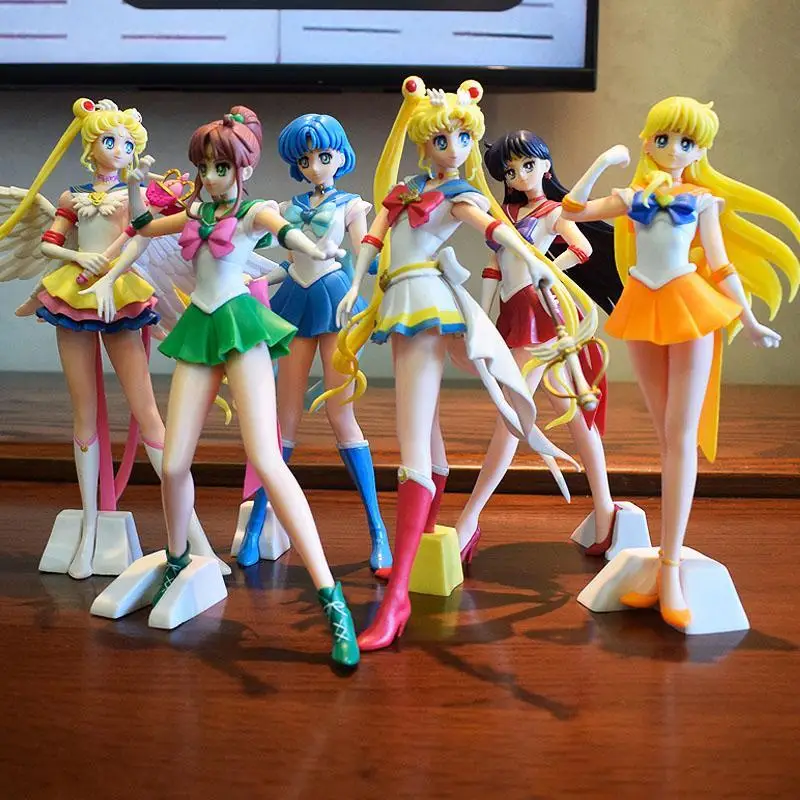 Sailor Moon Tsukino Usagi Sailor Venus Sailor Uranus Figura Estática de Personaje, Adorno de Escritorio y Cabecera, Colección, Regalo para Amigos