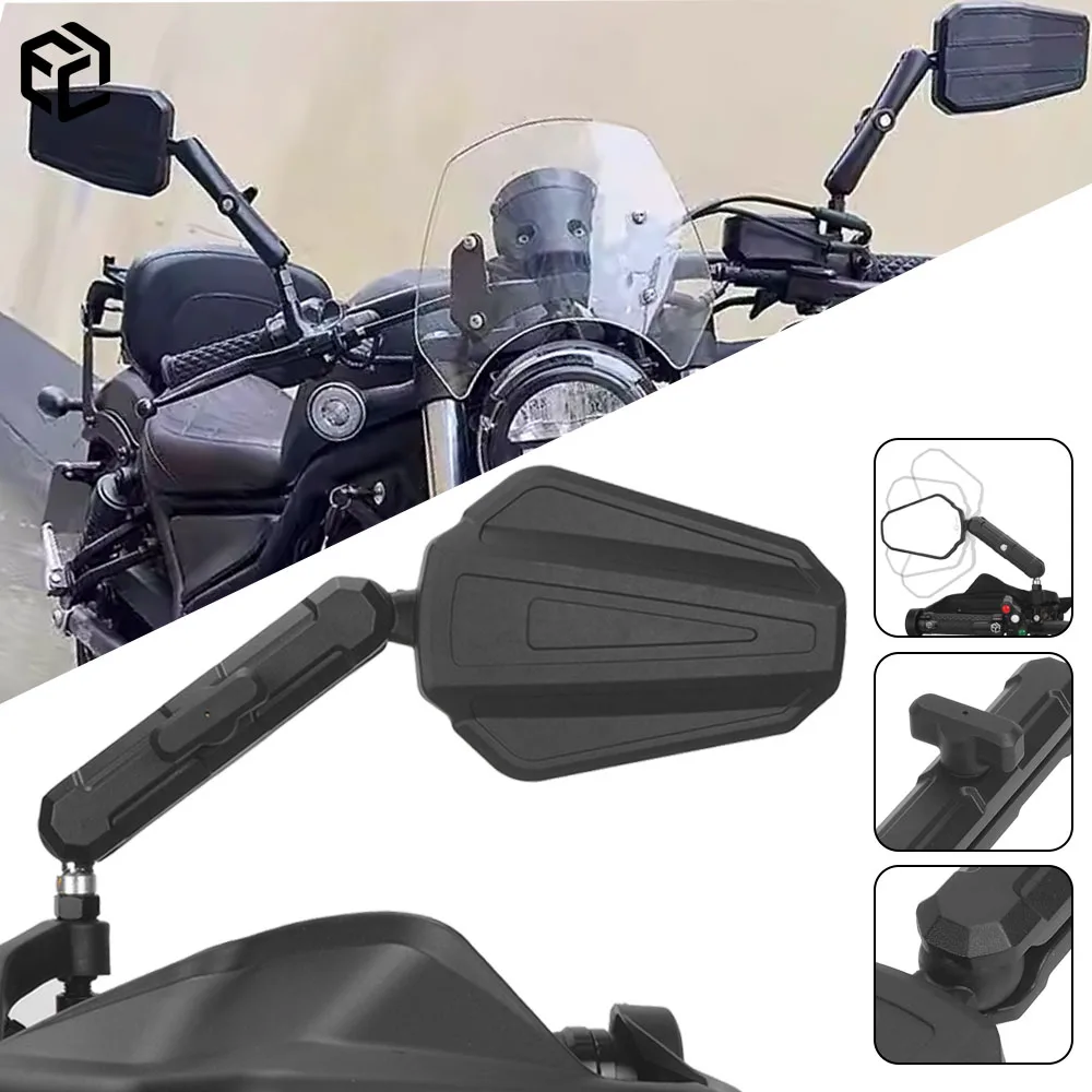 Motorcycle West Wind Side Mirror ADV Adventure Rearview Mirrors For Honda For Honda NX400 XL750 CB 1000 R CB1100 CB1300 XRE 300