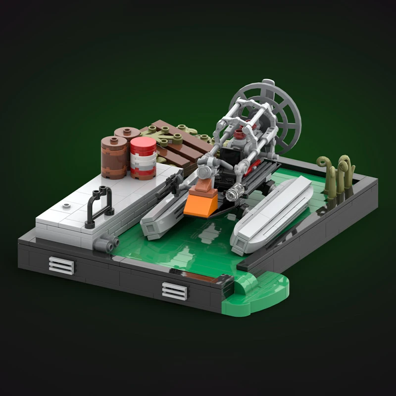 

407PCS MOC Creative Model Half Life 2 Airboat In Canals Diorama Technology DIY Assembly Building Blocks Display Birthday Gift