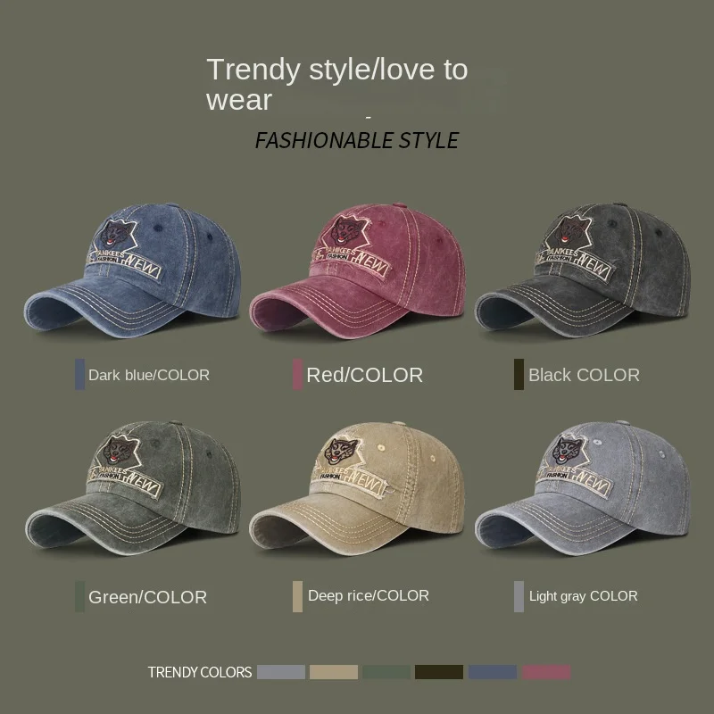 Embroidery Letter Vintage Baseball Cap Bonnet Outdoor Trucker Hats American-style Sun Golf Sports Fashion for Men Women Unisex