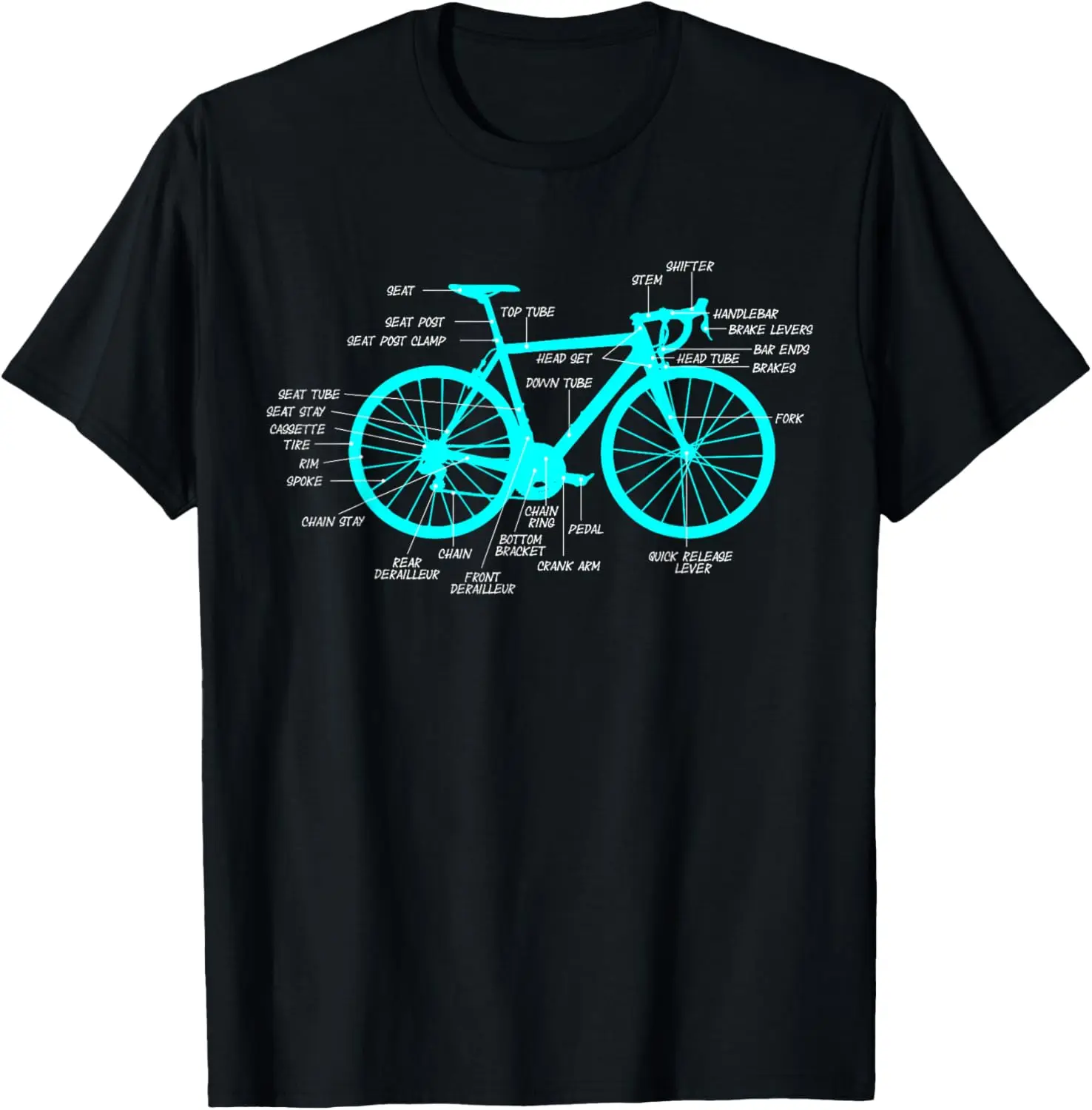 

Bicycle Racer Anatomy - Bike Parts Cycling T-Shirt
