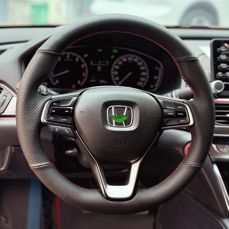 

Для Honda Accord 10-го поколения 2018-2022, Odyssey 2021-2026, City 2023-2025: Чехол на руль автомобиля, плетеный, из микрофибры и кожи, на заказ