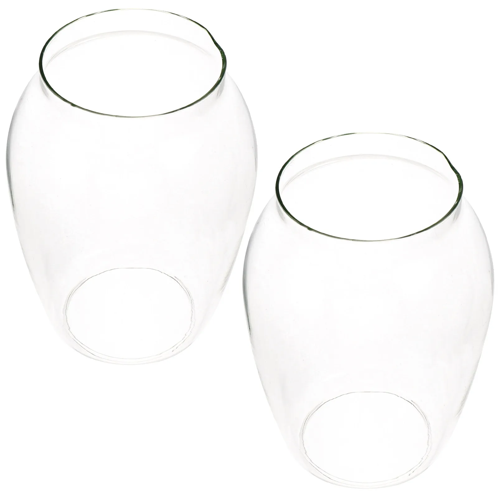 2Pcs Retro Oil Lamp Shade Clear Glass Lamp Chimney Replacement for Vintage Hurricane Lanterns Home Decoration