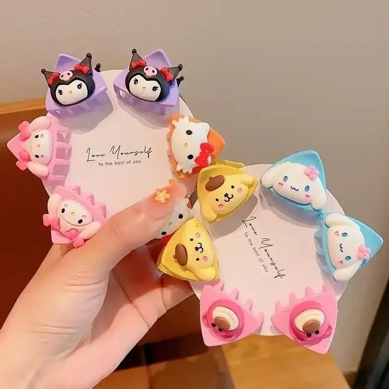 Kawaii Cartoon Cartoon Charaktere Sanrio Kuromi Kinder Cartoon Katzenohren kleine Halteklammer süße Baby Bang Clip Haarschmuck