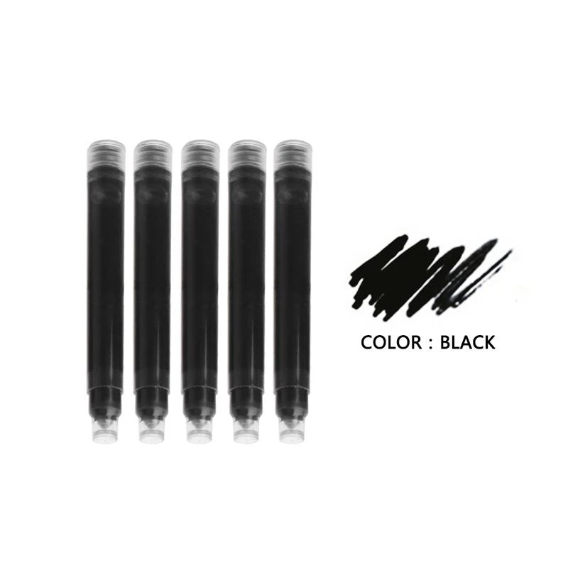 P5EA 5Pcs JinHao Ink Cartridges Fountain Pen Refill in Black/Blue Writing Tool