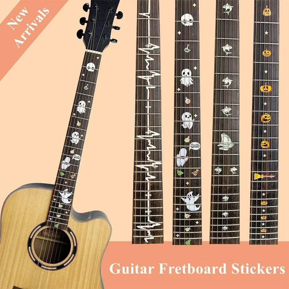 Guitar Fretboard Sticker Electric Guitar Bass Inlay Decal Fingerboard Sticker for Ukulele Guitar Musical Instruments Accessories