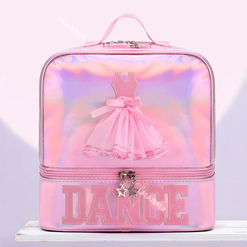 Girls Kids Glitter Laser Ballet Dance Bags Backpack Toddler Latin Dance Daypack Gymnastics Yoga Tap Dance Jazz Students