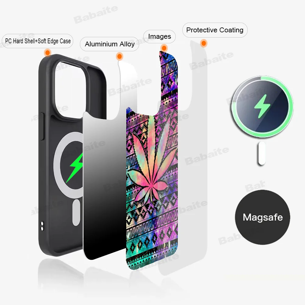 Abstractionism Art High Weed Phone Case Magnetic Case For IPhone 16 14 13 12 11 15 Pro Max Plus For Magsafe Wireless Charge