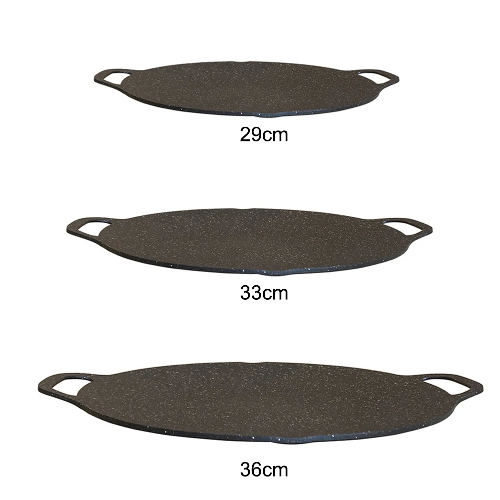 BBQ Grill Pan Non-stick Cooking Pans Multi-purpose Induction Cooker Round for Outdoor Camping Kitchen Bakeware Household Tools