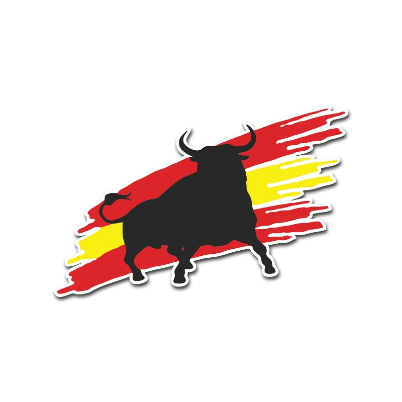 Autocollants de voiture en PVC imperméables, affiche créative en vinyle, taureau espagnol, ordinateur portable, chariot à main, moto