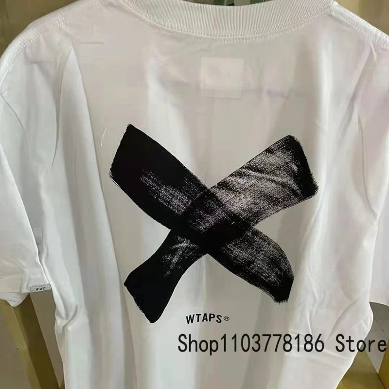 WTAPS Short Sleeve T-shirt Classic Cross Print Loose Breathable Cotton Tops 2024 Summer Hot Sale New Wtaps Men's Woem's Clothing