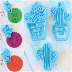 3Pcs Cactus Shape Cake Cookie Cutter Molds Embossing Chocolate DIY Fondant Mold Cake Decorating Tools Sugar Craft Biscuit Cutter