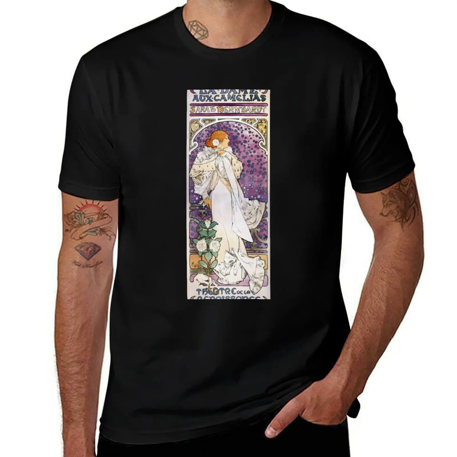 

The Lady of the Camellias - Alphonse Mucha - 1896 T-Shirt Simple Graphic Design T-Shirt