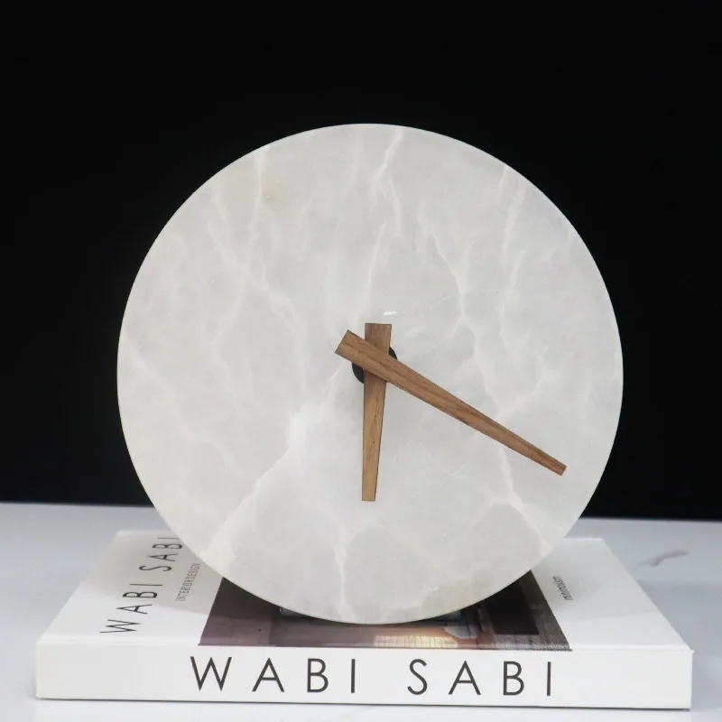 Marble Table Clock Decorative Tabletop Clocks Luxury Silent Desk Watch Modern Living Room Desktop Watches Table Decorations