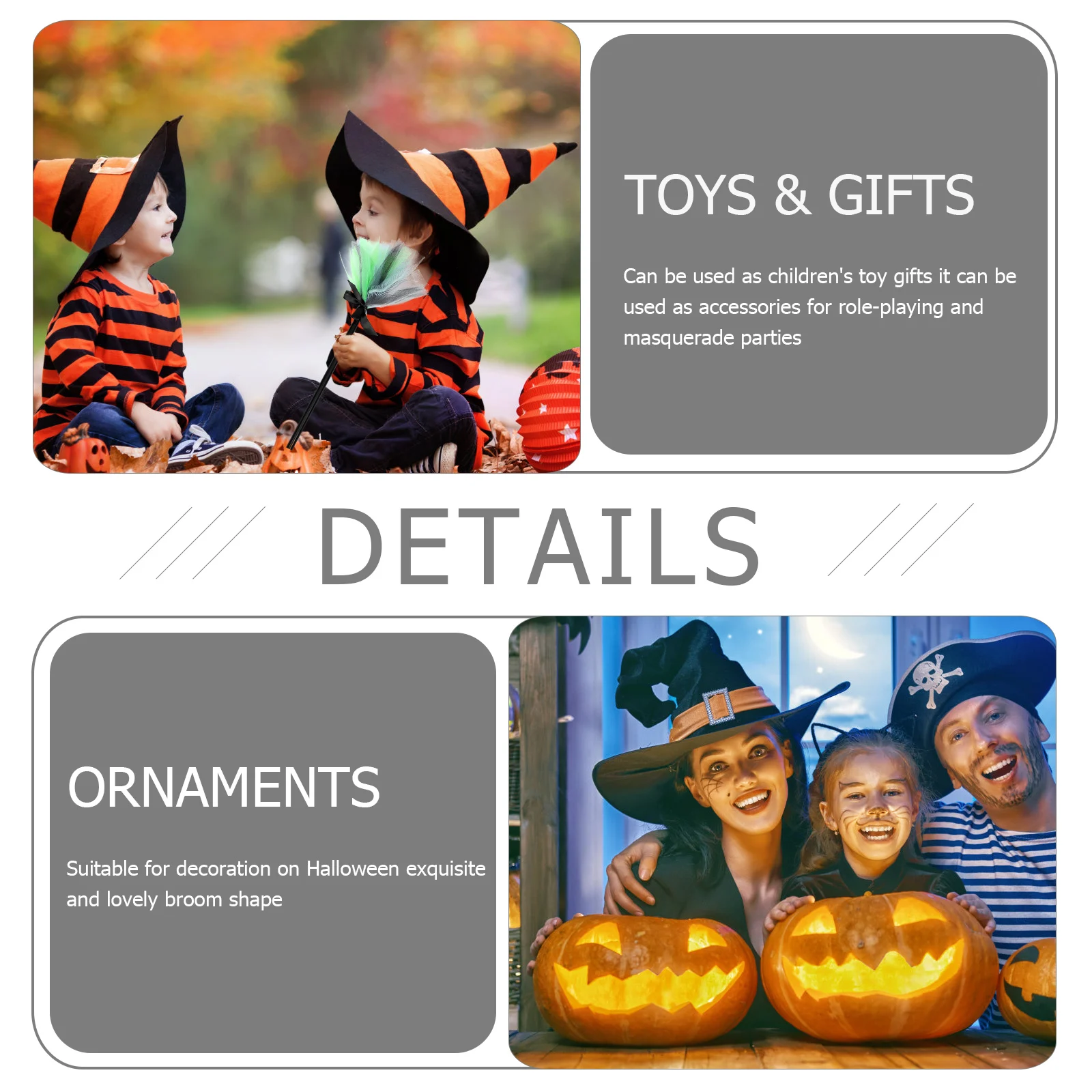 

1pc Glow In The Dark Flying Halloween Party Prop Witch Besom Decoration For Performance Creative Children Ornament Broom Decor
