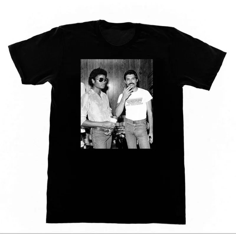 

New Queen Pop Lgbt T-shirt Michael Jackson & Freddie Mercury Tshirt Summer Men Cotton O-neck Hip Hop Tee Shirt oversized t shirt