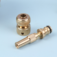 Spray Water Nozzle Brass High Pressure Direct Spray Sprinkler Quick Connector Home Garden Hose Adjustable Nozzle