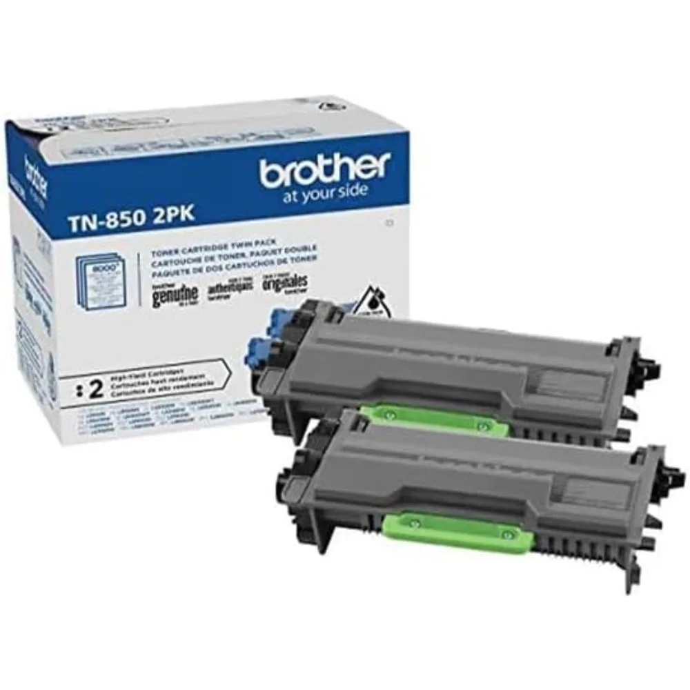 TN-850 DCP-L5500 L5600 L5650 HL-L5000D L5100 L5200 L5200 Toner Cartridge (Black) in Retail Packaging - 2 Pack