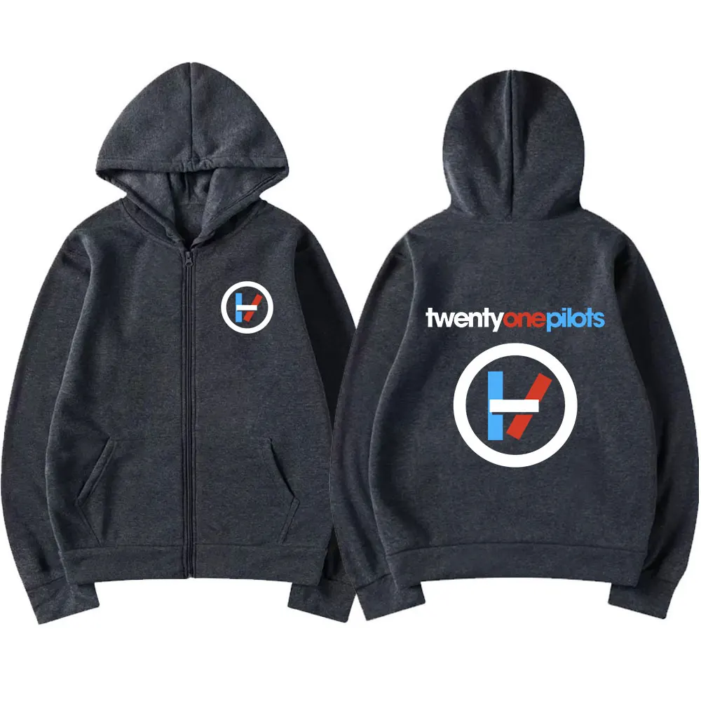 Rock Band Twenty One Pilots Clancy Zip Up Hoodies Mens Women Clothing Zipper Hooded Sweatshirts Hip Hop Hoodie Jacket Streetwear