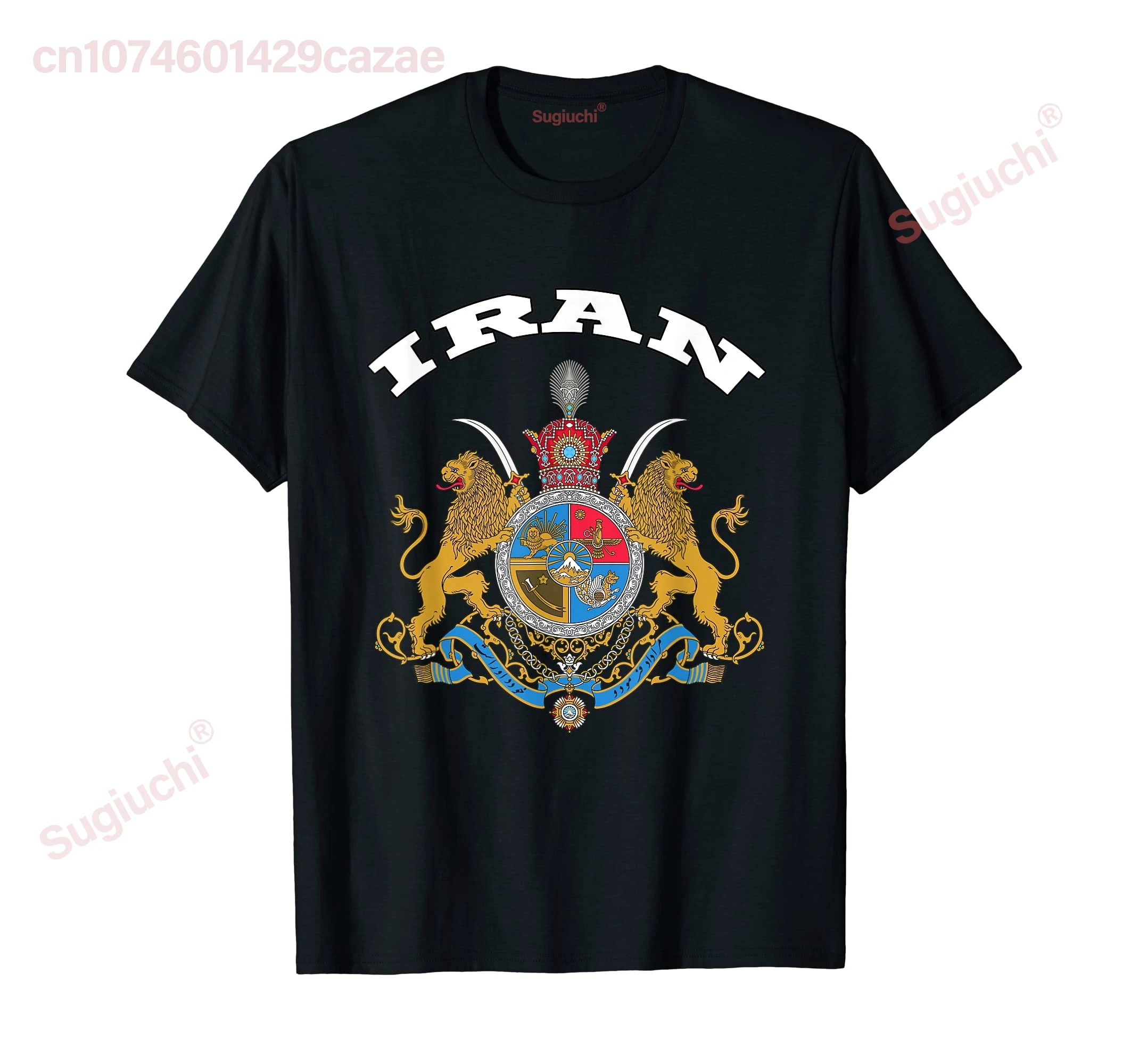 100% Cotton Iran T-shirt Coat of arms Tee Flag souvenir Iranian Persian T-Shirt MEN WOMEN UNISEX T Shirts Size S-6XL