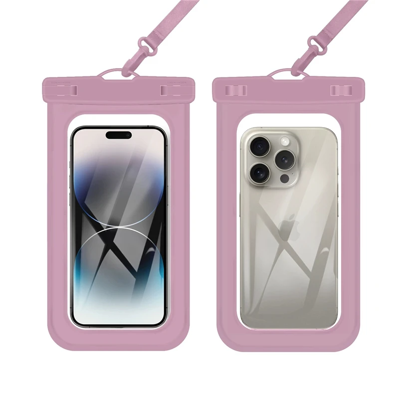 IPX8 PVC防水スマホポーチ、ストラップとカードパック付き、プレミアムクリアHD高感度タッチパネル、水泳用携帯電話バッグ