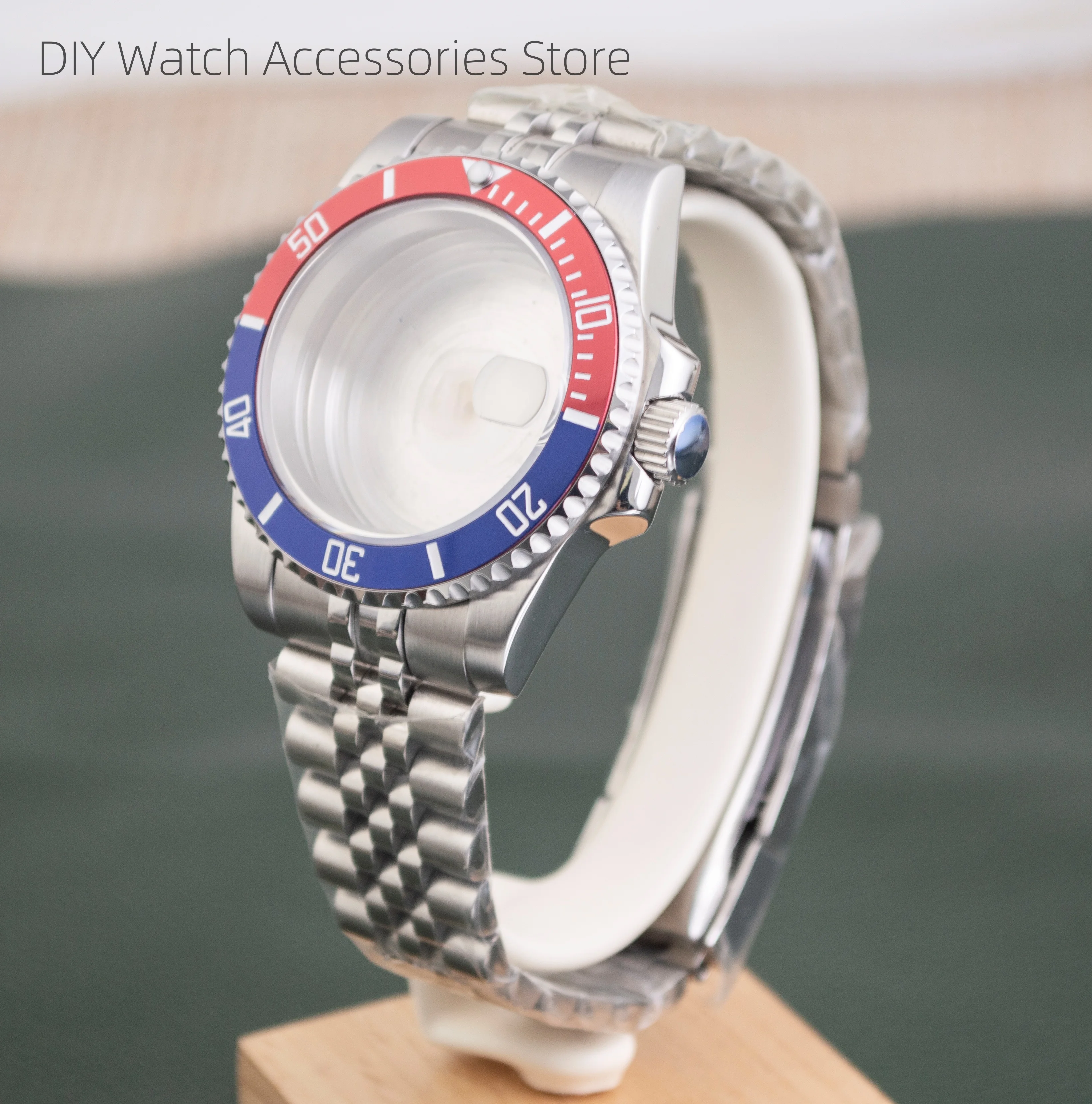 

NH35 Watch Case Strap Stainless Steel Watch Band 10ATM Waterproof Sapphire Glass 40mm Watch Case for SUB GMT NH35 NH36 Movement