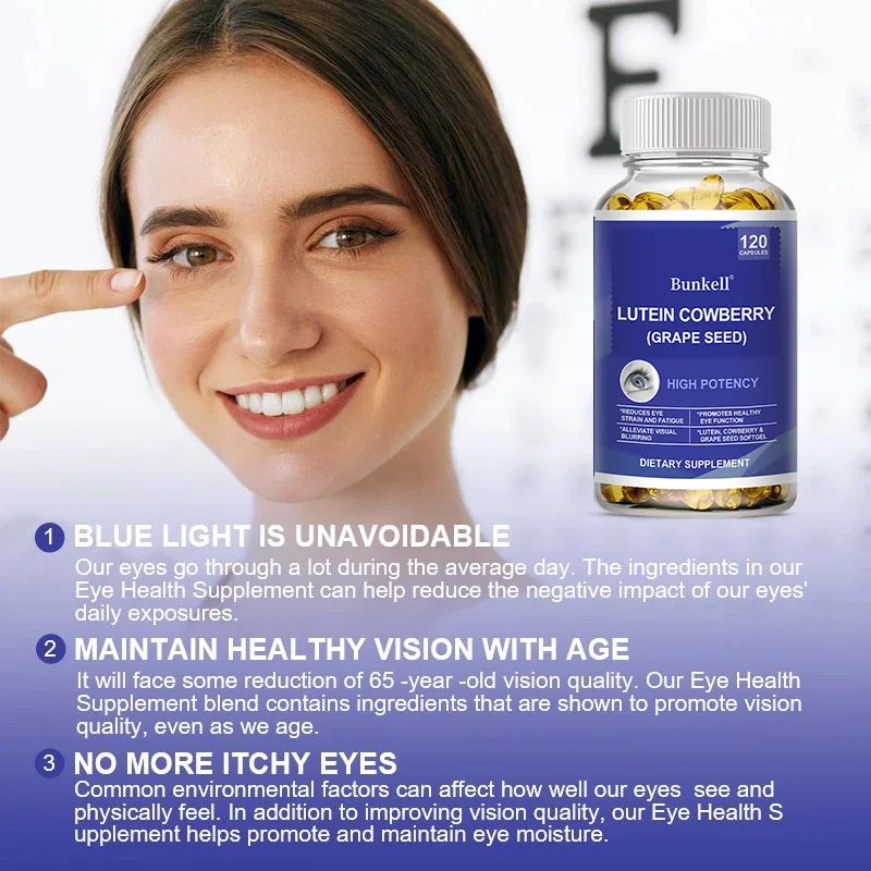 目の健康をサポートし、角膜の健康を維持するゼアキサンチン、ルテイン、グレープシードを含むマルチビタミン