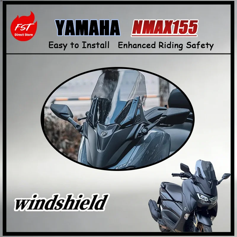 FOR Yamaha NMAX155 3-Series Front Cowl Windshield Durable ABS Weatherproof Frame for Long Outdoor Exposure