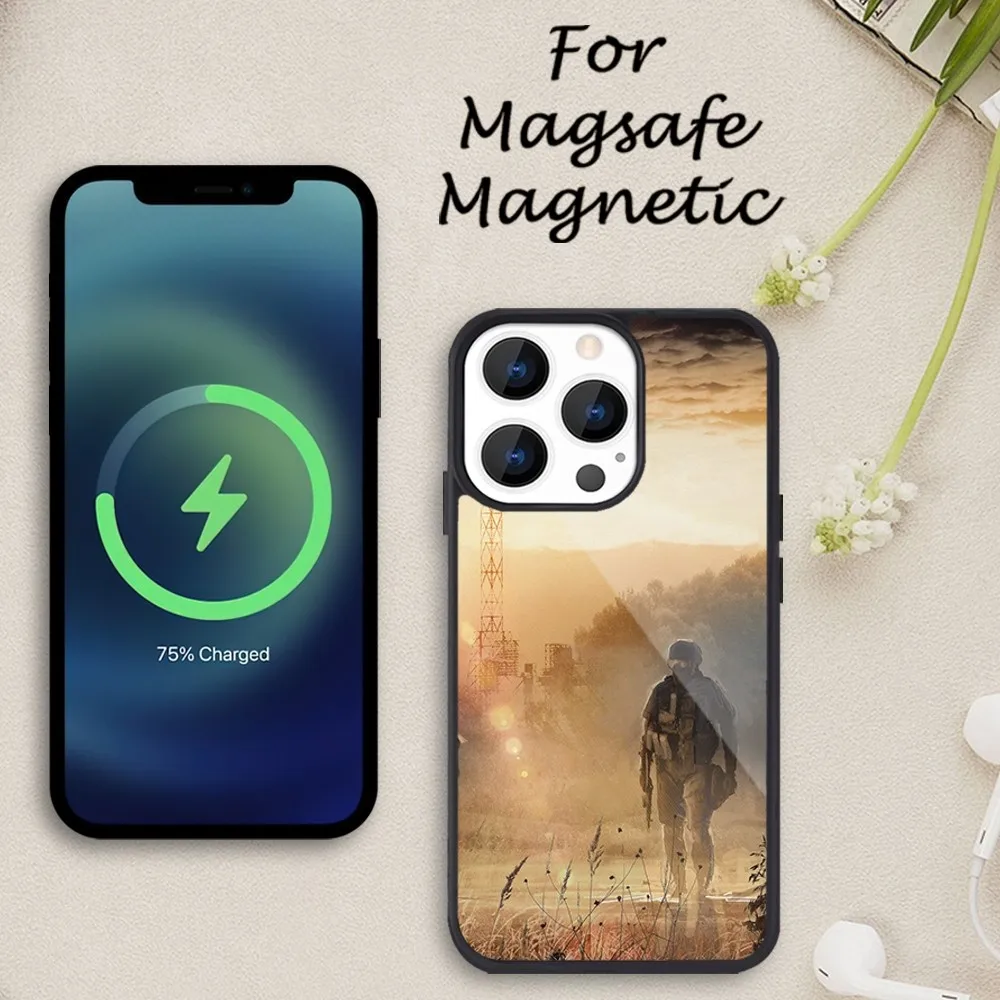 Game S T A L K E R 2 Phone Case For iPhone 15 14 13 12 11 Pro Max Plus For Magsafe Magnetic Wireless Charge Cover