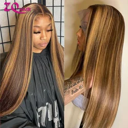 Highlight Wig Human Hair Wigs Straight 13x6 HD Lace Frontal Wigs Human Hair Ombre Honey Blonde 13x4 HD Lace Front Wig