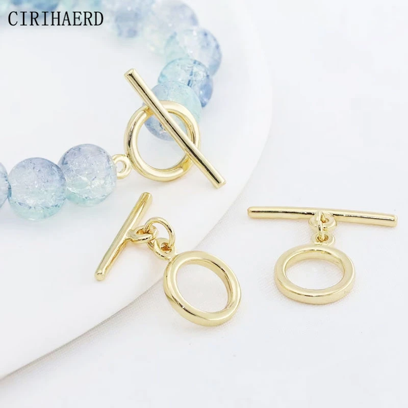 

Necklace Bracelet End Close Buckle 14K Gold Plated Brass Toggle Clasps For Jewelry Connectors DIY Jewelry Making Accessories