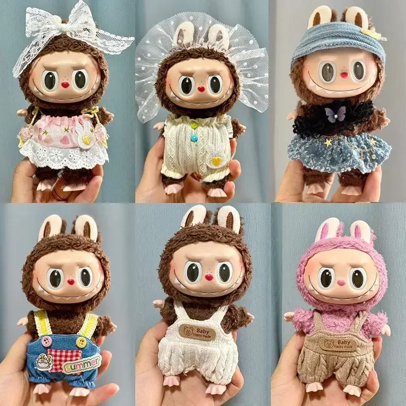 17cm Cute Mini Plush Doll'S Clothes Outfit Accessories For Korea Kpop Exo Labubu Idol Dolls Overalls Dress Clothing DIY Kid Gift