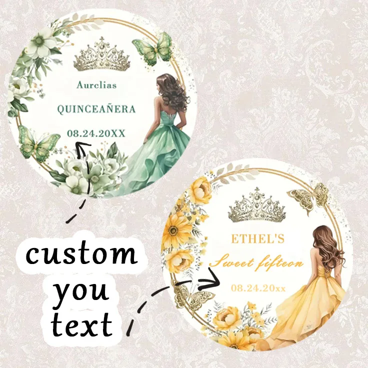 90 قطعة من ملصقات الأسماء وأعياد الميلاد (للحفلات الزفاف والمعمودية والحفلات وتغليف الهدايا)