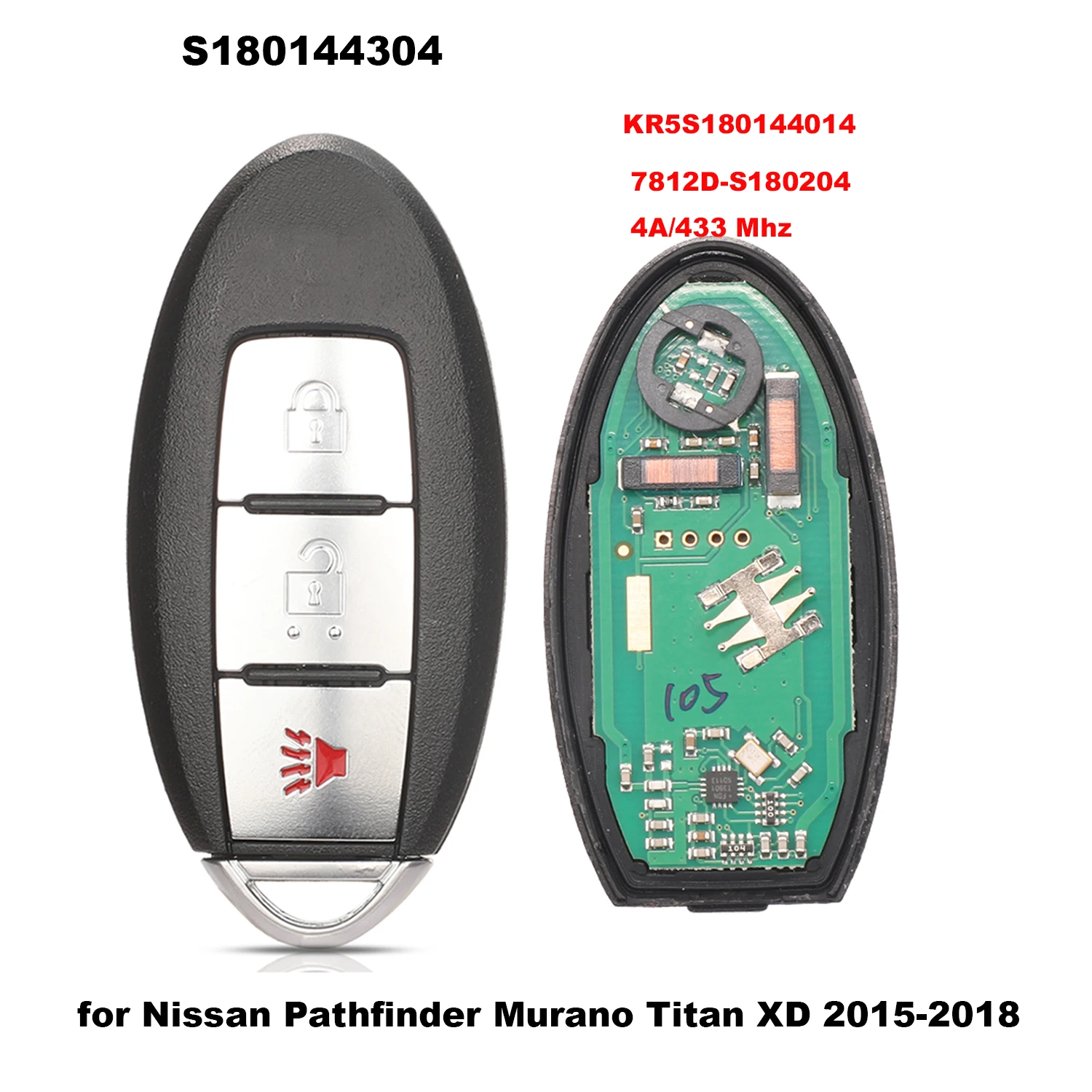 jingyuqin S 180144304   KR5S 180144014   Zdalny kluczyk samochodowy do Nissana Pathfinder Murano Titan XD 2015-2018 Inteligentny kluczyk samochodowy