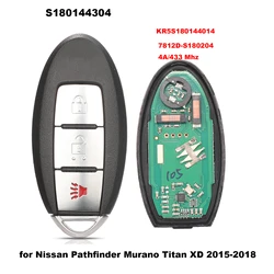 jingyuqin S 180144304   KR5S 180144014   Zdalny kluczyk samochodowy do Nissana Pathfinder Murano Titan XD 2015-2018 Inteligentny kluczyk samochodowy 433Mhz 4A Chip