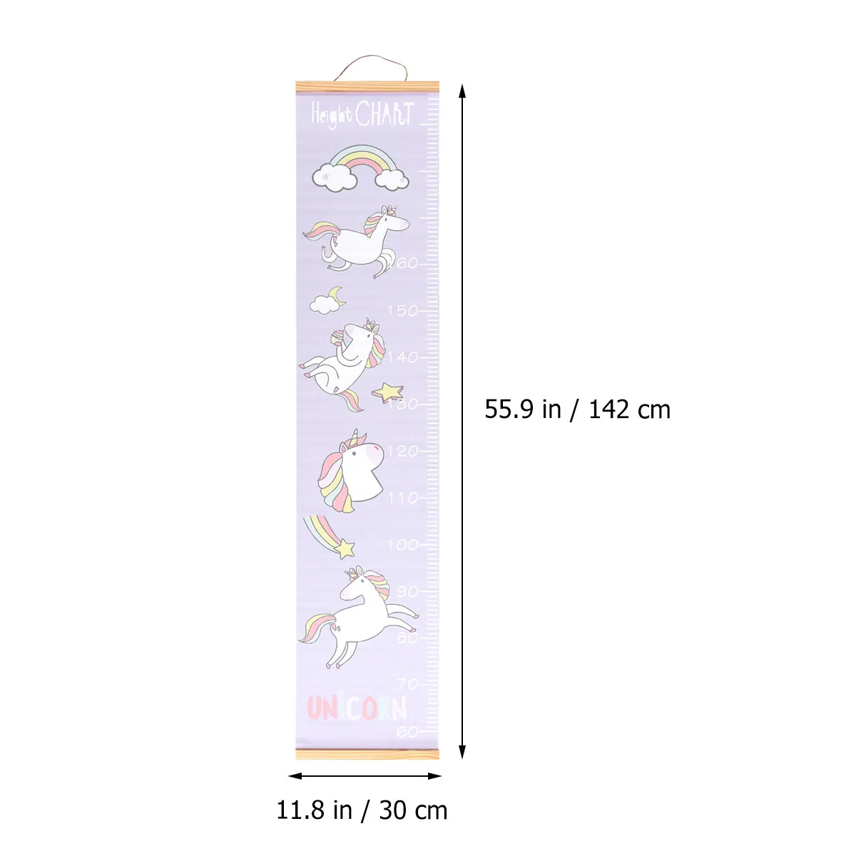 1Pcs Nordic Style Height Ruler Hanging Wall Measure Durable Safe Non-Toxic Oil Painting Purple Design Nordic Style Height Ruler