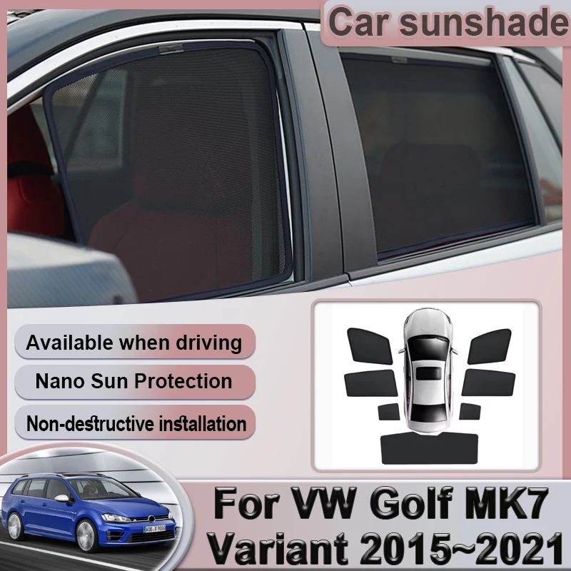 

For VW Golf 7 Volkswagen Golf MK7 Variant 2015~2021 2018 Window Sunshade Magnetic Sun Visors Privacy Curtains Auto Accessories