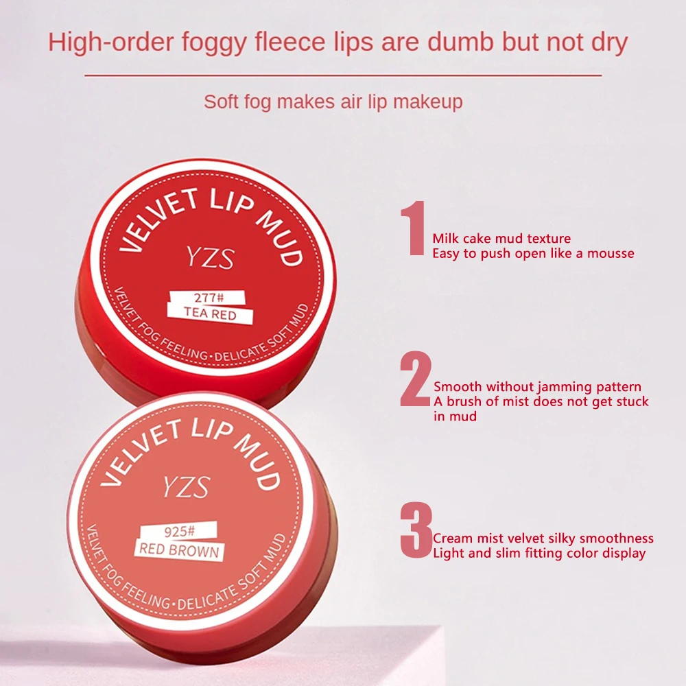 1/2/3PCS Lip Mud Girl Silky Color Development Velvet Lipstick Lip Makeup Non-stick Lipstick Rapid Film Formation