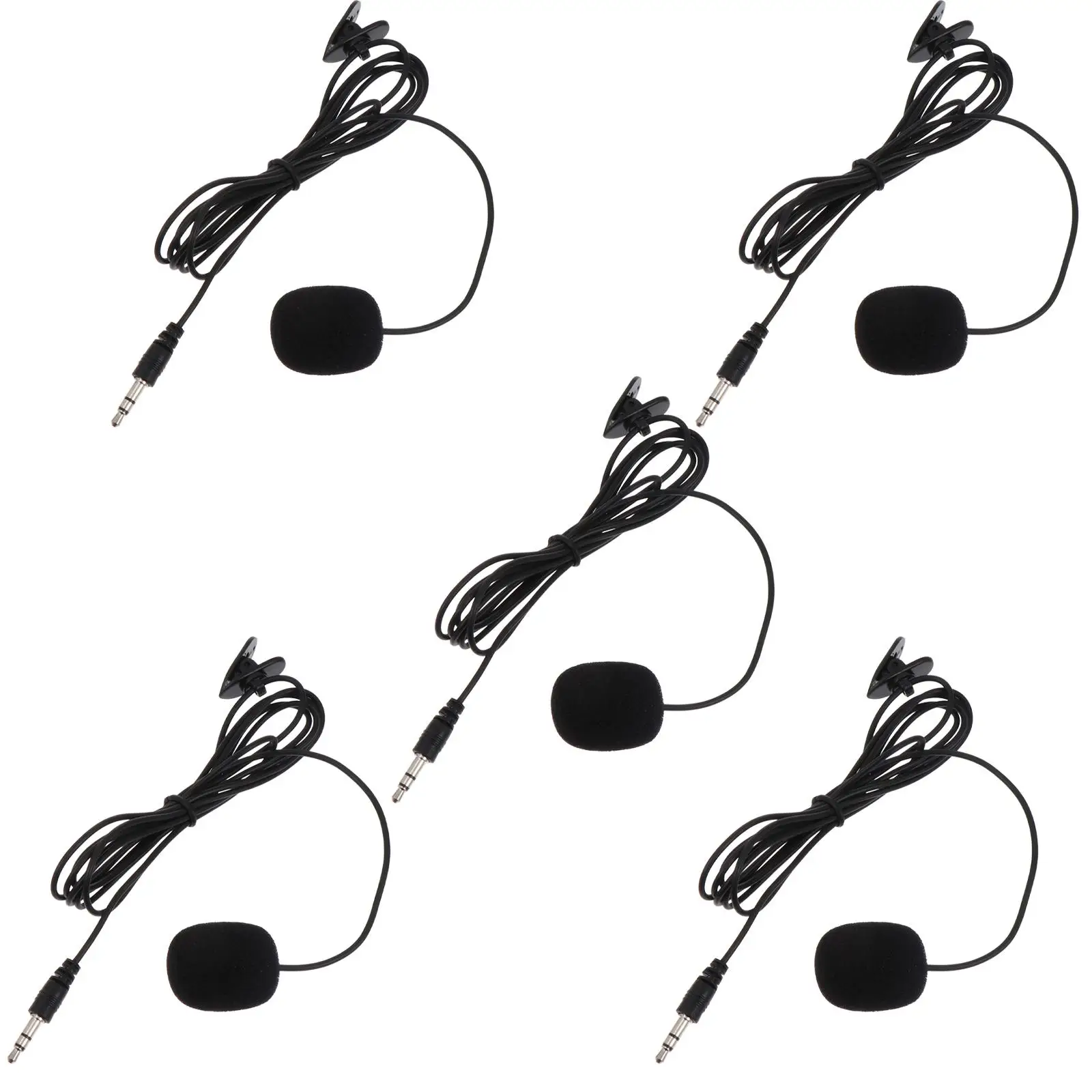 

5PCS Lavalier Microphone Clip-on Phone Accessory Small Camera Gaming High Quality PVC Compact Flexible Adjustable Volume