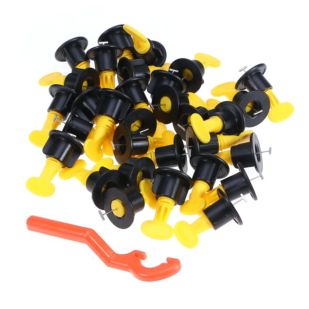 

50Sets Tile Leveler Prevent Moving Curing Perfectly Level Installation Thinset Adhesive Spacers Tile Leveling System