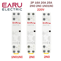 2P 16A 20A 25A  1NO 1NC 2NO 2NC AC 220V 230V 50/60Hz Din Rail Mounted Household Modular AC Contactor for Smart Home House Hotel