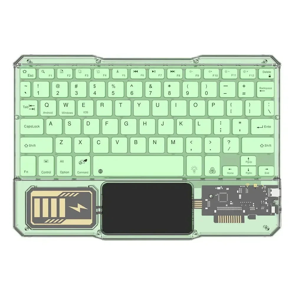 

Transparent Bluetooth Keyboard Rechargeable Wireless Keyboard with Touchpad for iPad Android iOS Windows PC Tablet